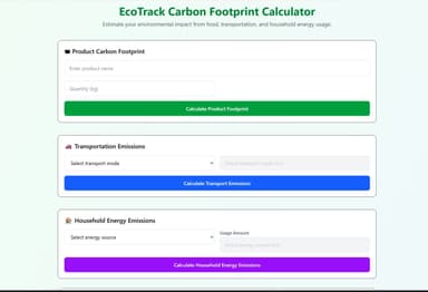 EcoTrack carbon footprint calculator